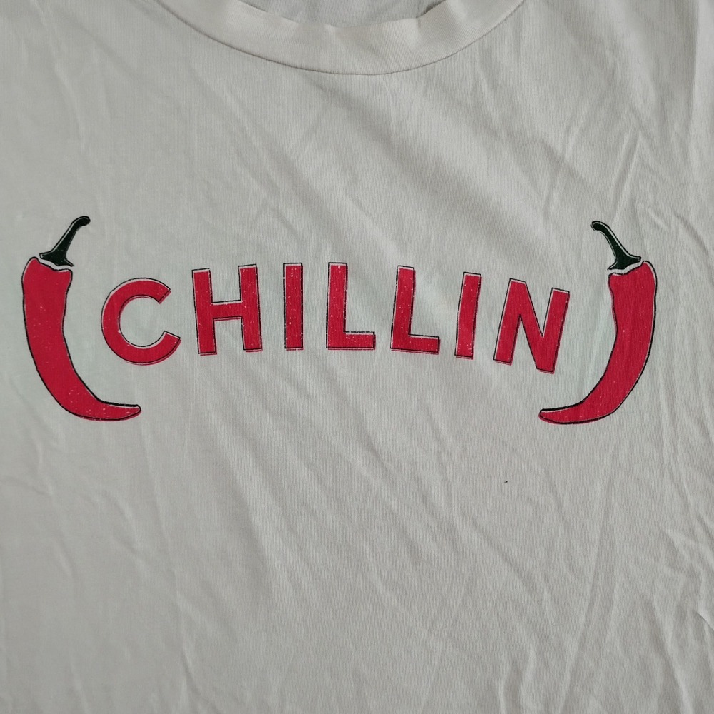 MATE the Label Chillin Chili Pepper Organic Cotton Graphic Tee Cream Womens S - Picture 2 of 8